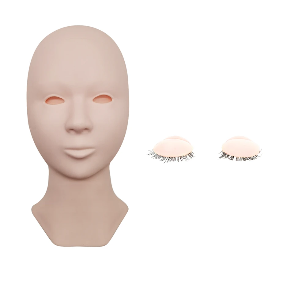 

Silicone Training Mannequin Head Removable Eyelids Model Practice Graft Eyelash Extensions Makeup Training Massage Tools Kits