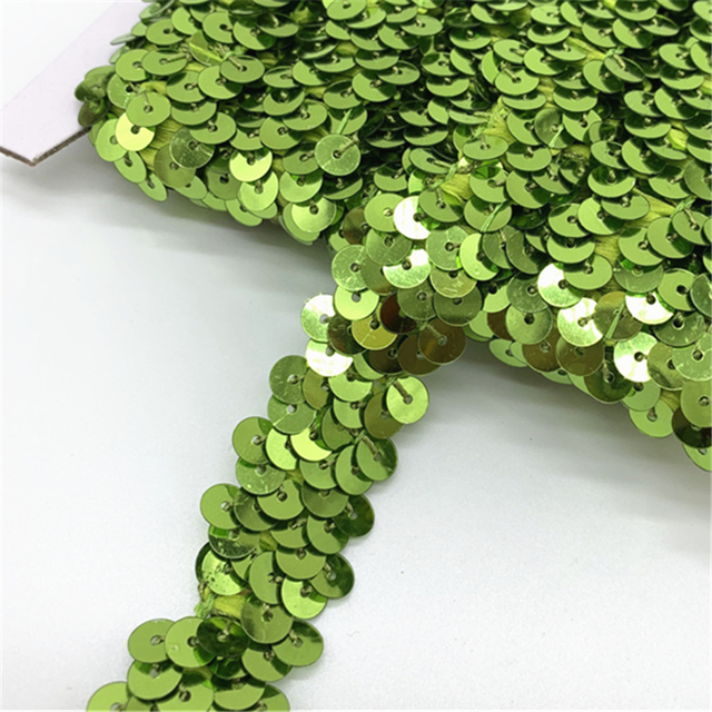 20mm Sequins Elastic Band Elastic Ribbon Lace Trim Sequin Sewing Fabric For Crafts Sewing Cloth Accessory Sequin Trim