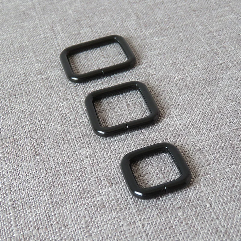 

50pcs 15mm 20mm 25mm webbing metal belt buckle square straps buckle for bag backpack handbag accessory dog pet lead leash buckle