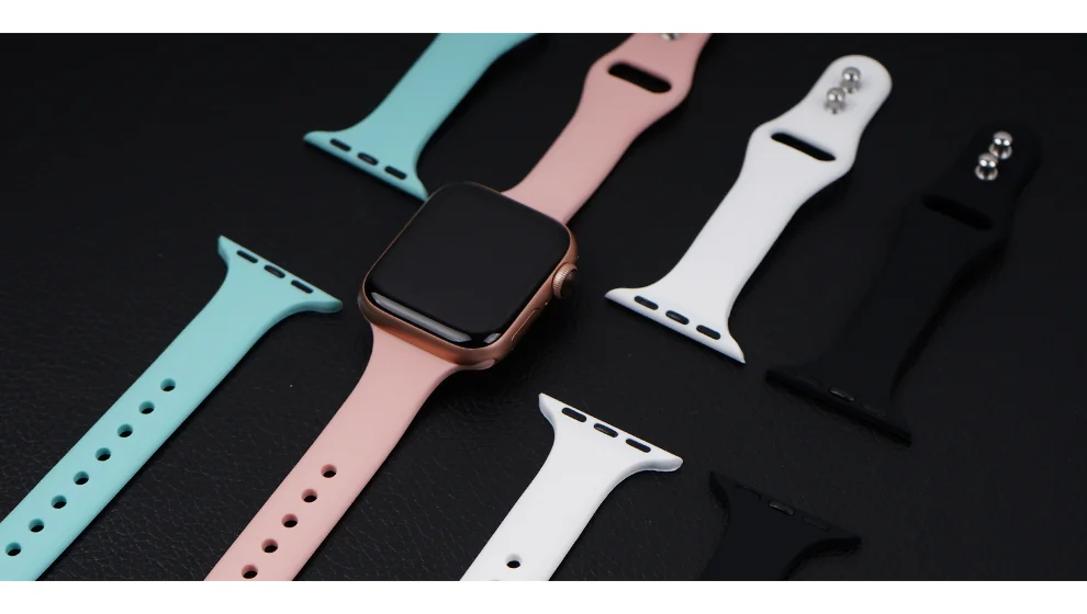 Тонкие полосы для apple watch band 4 44 мм 40 мм(iwatch 5) apple watch 3 2 1 ремешок 42 мм 38 мм силиконовый ремешок аксессуары