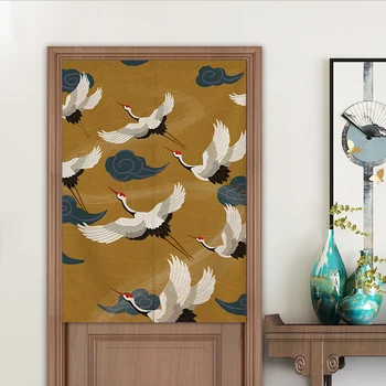 

Chinese-Style National Trends Door Curtain Crane Decorative Curtain Bathroom Living Room Feng Shui Curtain