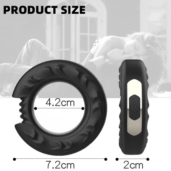 Silicone Cock Ring Sex Toys for Men Vibrating Penis Ring USB Rechargeable Delay Ejaculation Penis Erection Ring Penis Vibrator 6