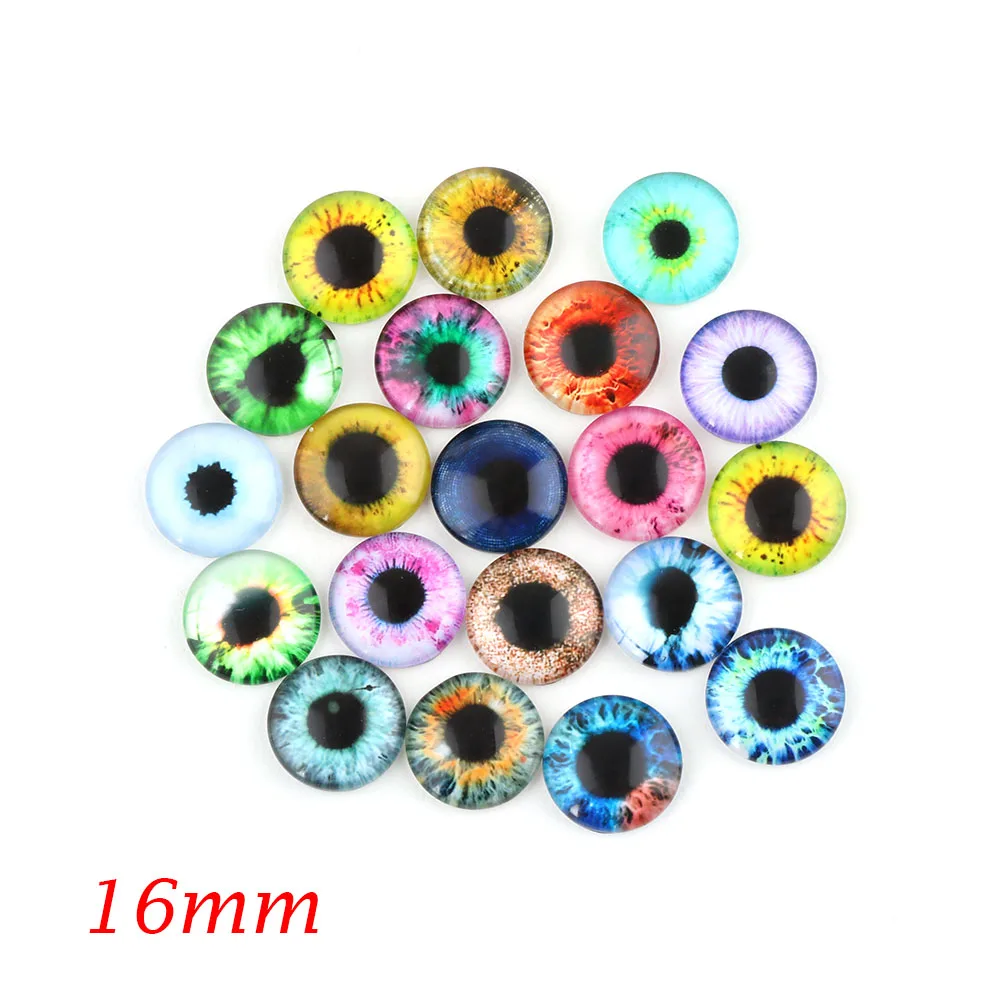 20pcs 6/8/10/12/14/15/16/18mm Glass Dolls Eyes DIY Crafts Eyeballs Toys for Children Dinosaur Animal Eyes Time Gem Accessories 13