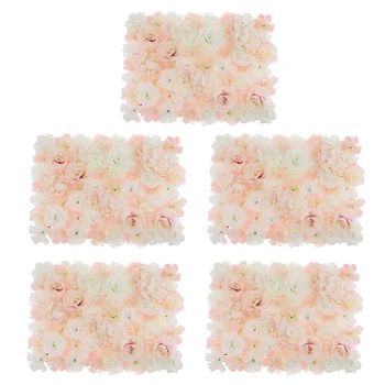 

5Pcs Artificial Flower Wall Panel Decor Wedding Backdrop Floral Arrangement Home Hanging Decor Props Backdrop