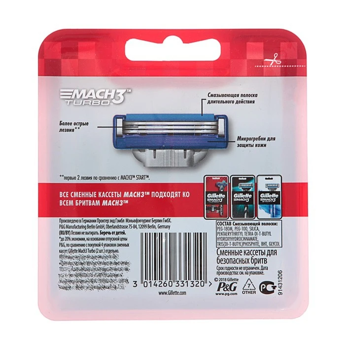 Рисунок 6 - Сменные кассеты Gillette Mach 3 Turbo Aloe