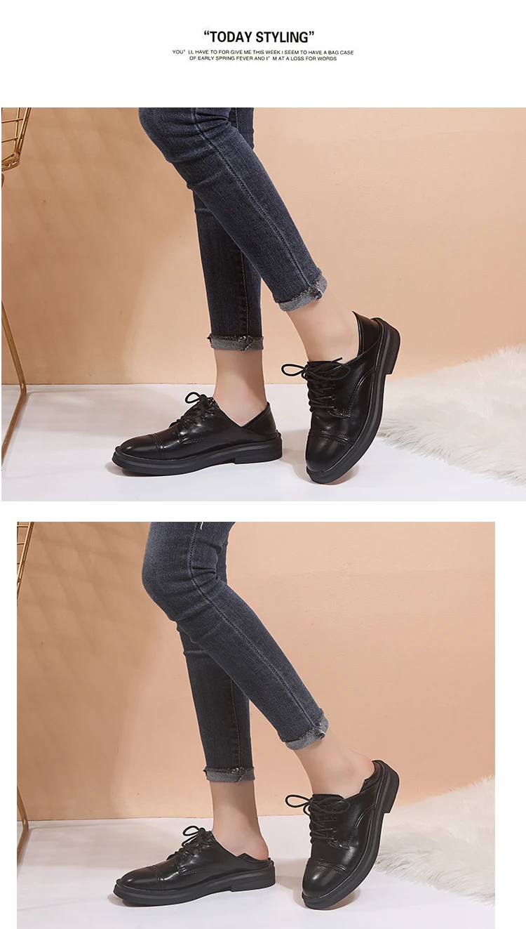 Women Casual Woman Platform Shoes Autumn Oxfords Women's Modis Shallow Mouth Round Toe Flats British Style All-Match Fall