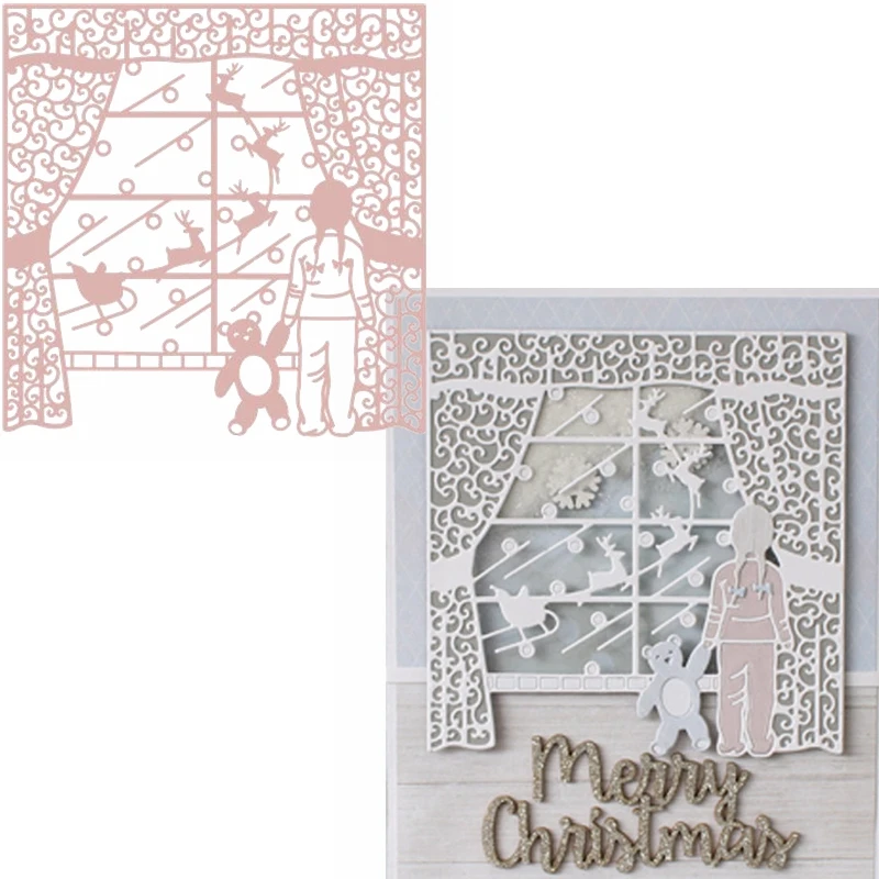 

Magical Scene Metal Cutting Dies Girl Stand By The Window Die Cuts For Card Making DIY Decoration New 2019 Crafts Cards