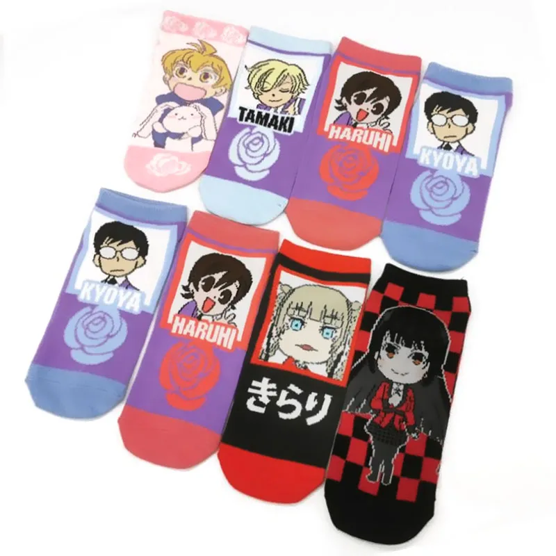 

Anime Socks Kakegurui Compulsive Gambler Cartoon Cotton Short socks Women Girls All-Match Low Cut Socks Animation Accessories