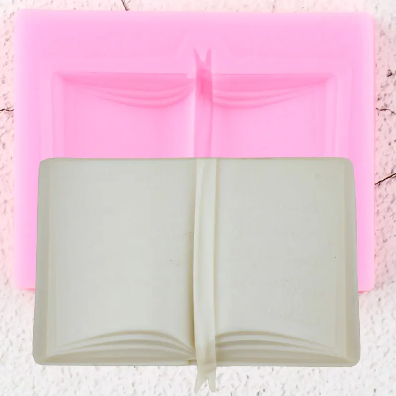 

3D School Book Silicone Mold DIY Cupcake Topper Fondant Cake Decorating Tools Cookie Baking Candy Clay Chocolate Gumpaste Moulds