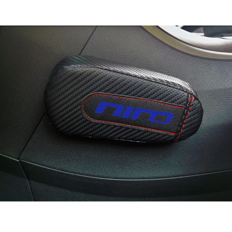 Автомобильный Стайлинг для Kia Niro, 1 шт., углеродное волокно, кожа, подушка для ног, наколенник, подлокотник, Накладка для интерьера, автомобильные аксессуары