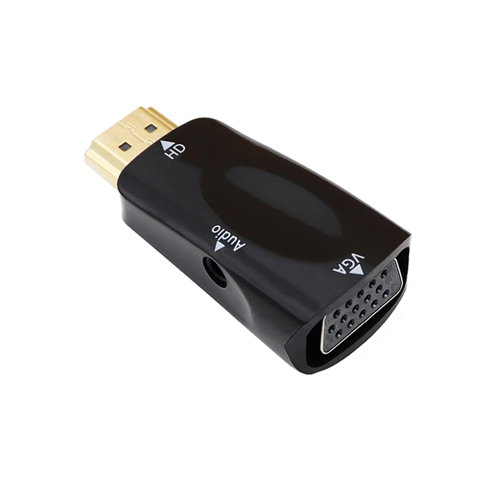 Адаптер HDMI штекер-гнездо совместимый с VGA HD 1080P конвертер аудиокабеля для ПК