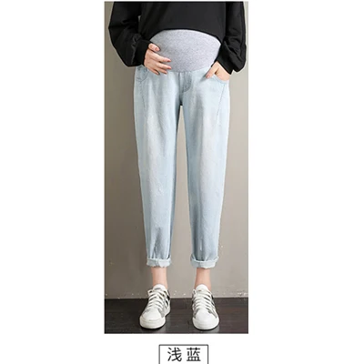 Light blue Осенние повседневные свободные штаны от Harlan, брюки для беременных женщин, 0287 - Цвет: Light blue