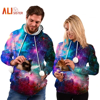 

Cat Lovers Hoodie Kangaroo Dog Pet Paw Emboridery Pullovers Cuddle Pouch Sweatshirt Pocket Animal Ear Hooded Plus Velvet