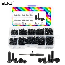 ECKJ Kit de tornillos y destornillador para ordenador portátil, máquina Phillips de cabeza plana, M2, M2.5, M3, 250/500/750 piezas, reemplazo de Hardware para teclado de ordenador