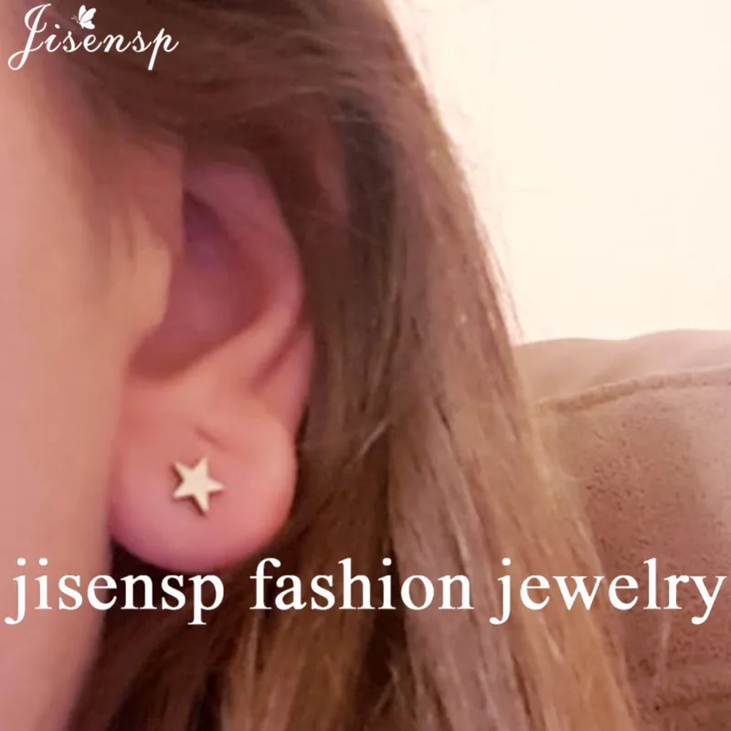 Серьги Jisensp серьги в виде звезд черные из нержавеющей стали для женщин крупные