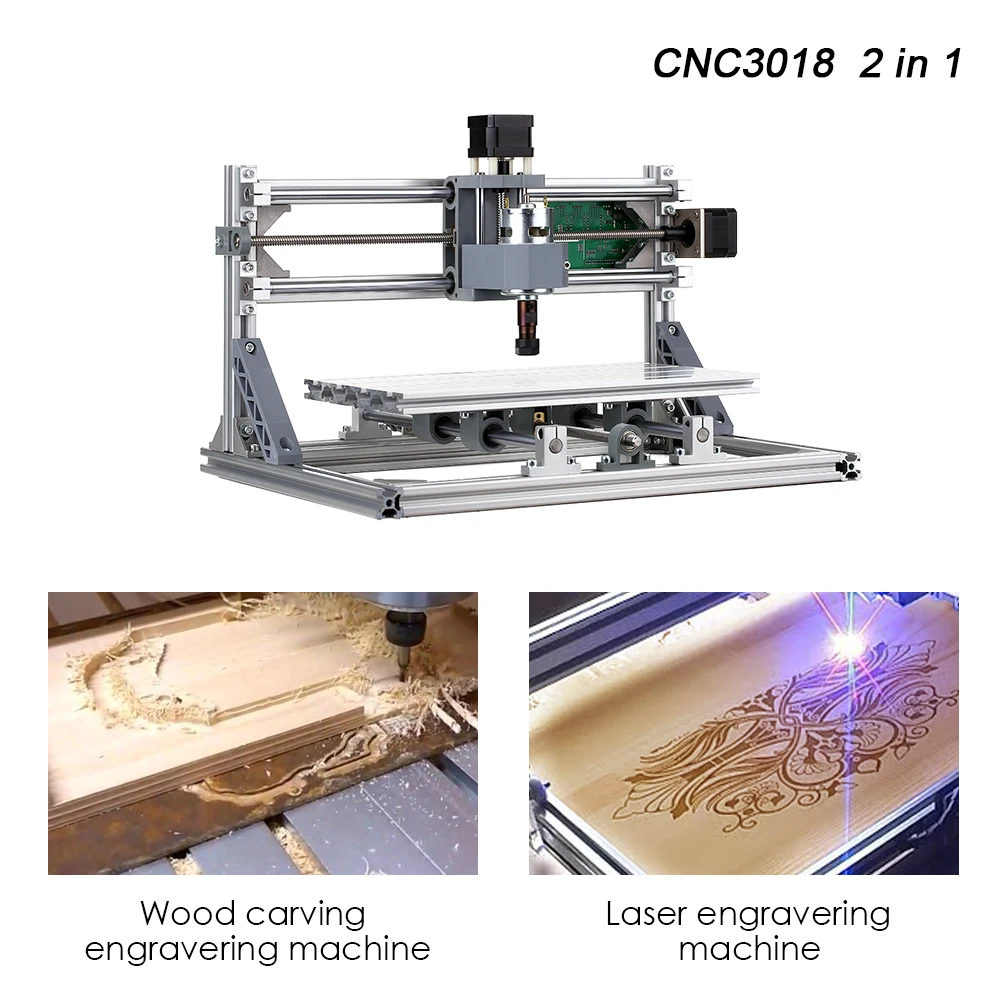 CNC3018 5500mW лазерный гравер DIY комплект фрезерного станка с ЧПУ 2-в-1 мини-станок для лазерной гравировки GRBL Управление 3 оси резьба по дереву фрезерный станок