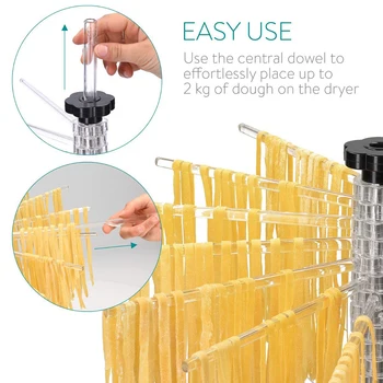 

Manual Pasta Drying Rack Rotation Noodle Holder Tools Hanging Non Slip Spaghetti Stand Kitchen Easy Clean Accessories Foldable