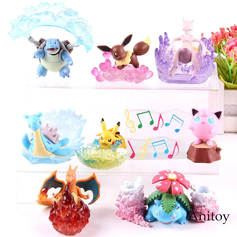 Аниме Монстры Eevee Charizard Venusaur Blastoise Jigglypuff Lapras Mewtwo Мультфильм фигурки игрушки украшения куклы 8 шт./компл