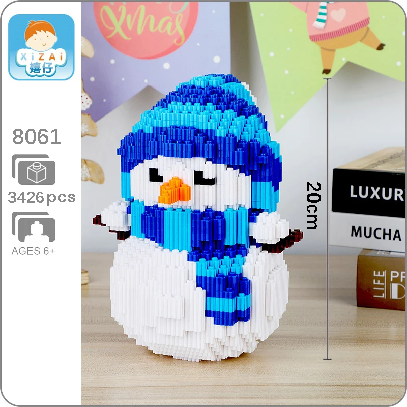 Xizai 8061 Счастливого Рождества подарок Снеговик 3D модель 3426 шт. DIY Мини строительные