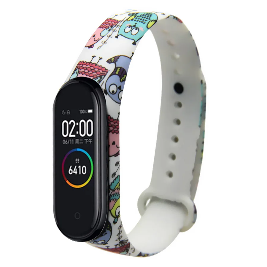 Браслет mi band 4 3 Силиконовый ремешок для печати фотографий браслет mi band 3 4 ремешок correa модный спортивный ремешок для xiaomi mi 4 3 - Цвет: 60707