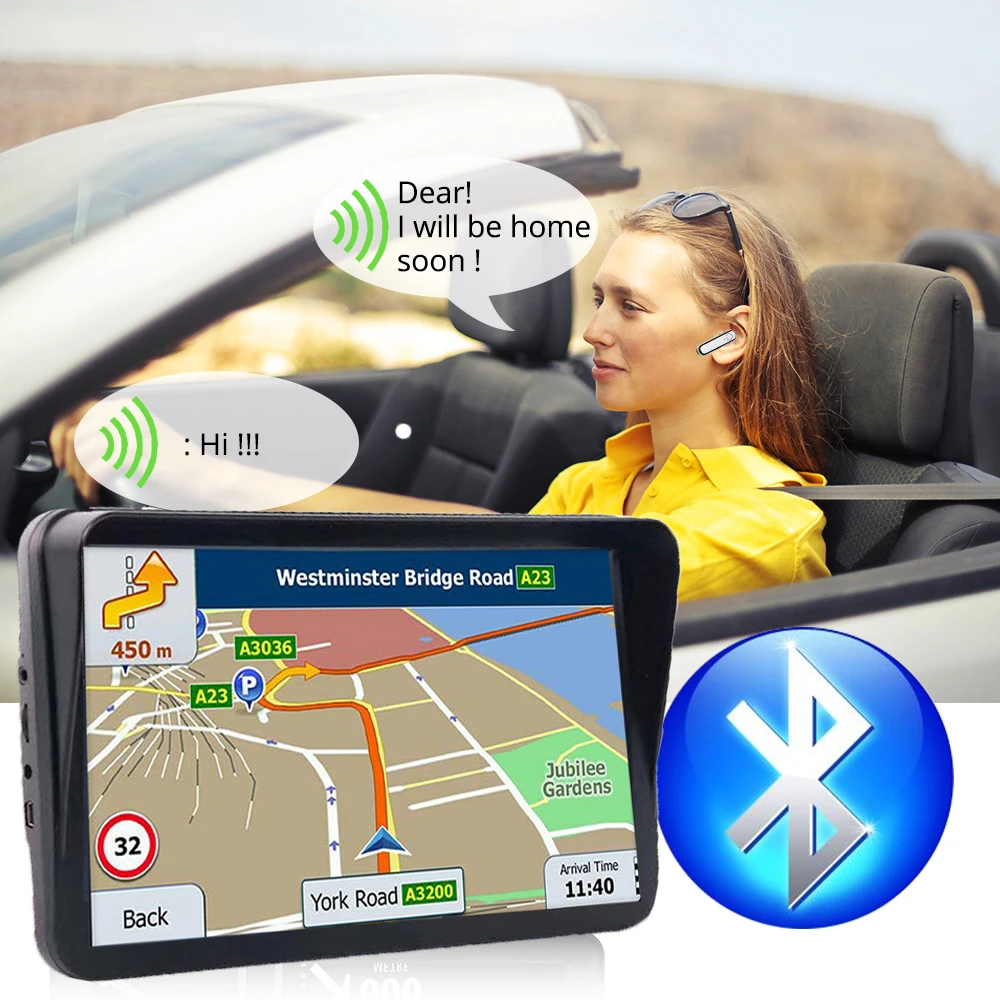 Автомобильный gps-навигатор "9" дюймов gps Android четырехъядерный 16G Автомобильный gps-навигатор FM Bluetooth Sat Na AV-INWIFI fm-передатчик