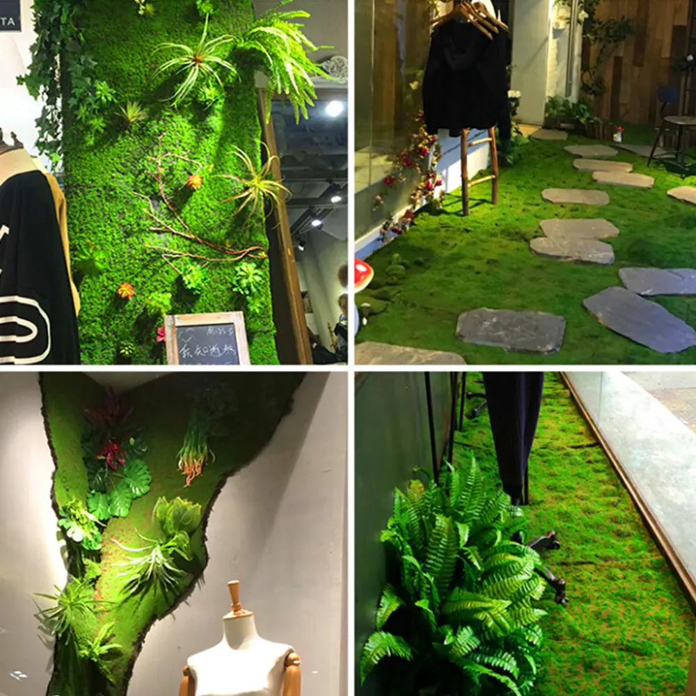 

Artificial Flowers Simulation Moss Turf Lawn Wall Green Plant DIY Artificial Grass Board Wedding Home Shop Window Decoration