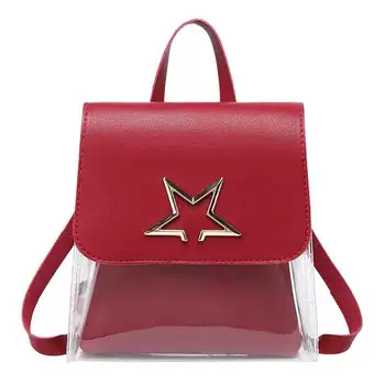 

Clear Bag with Star Pattern Bucket Transparent Crossbody Shoulder Phone Cosmetic Bag Fashion Solid Color All-Match 2020