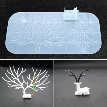 

2pcs Silicone Mold Deer Antler Branch Molds DIY Resin Epoxy Casting Mold Deer Antlers Fine Tree Branches DIY Craft Mold