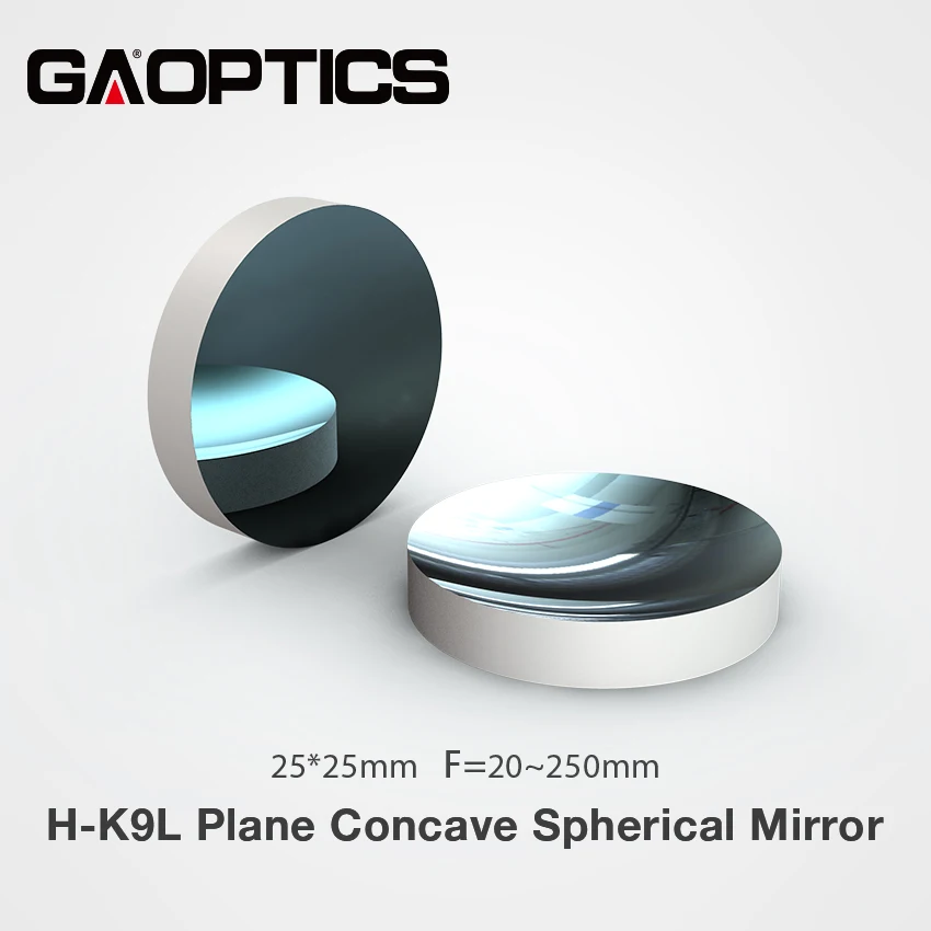 

K9 Glass Spherical Concave Reflective Mirrors Dia 25X25mm FL20 to FL250mm