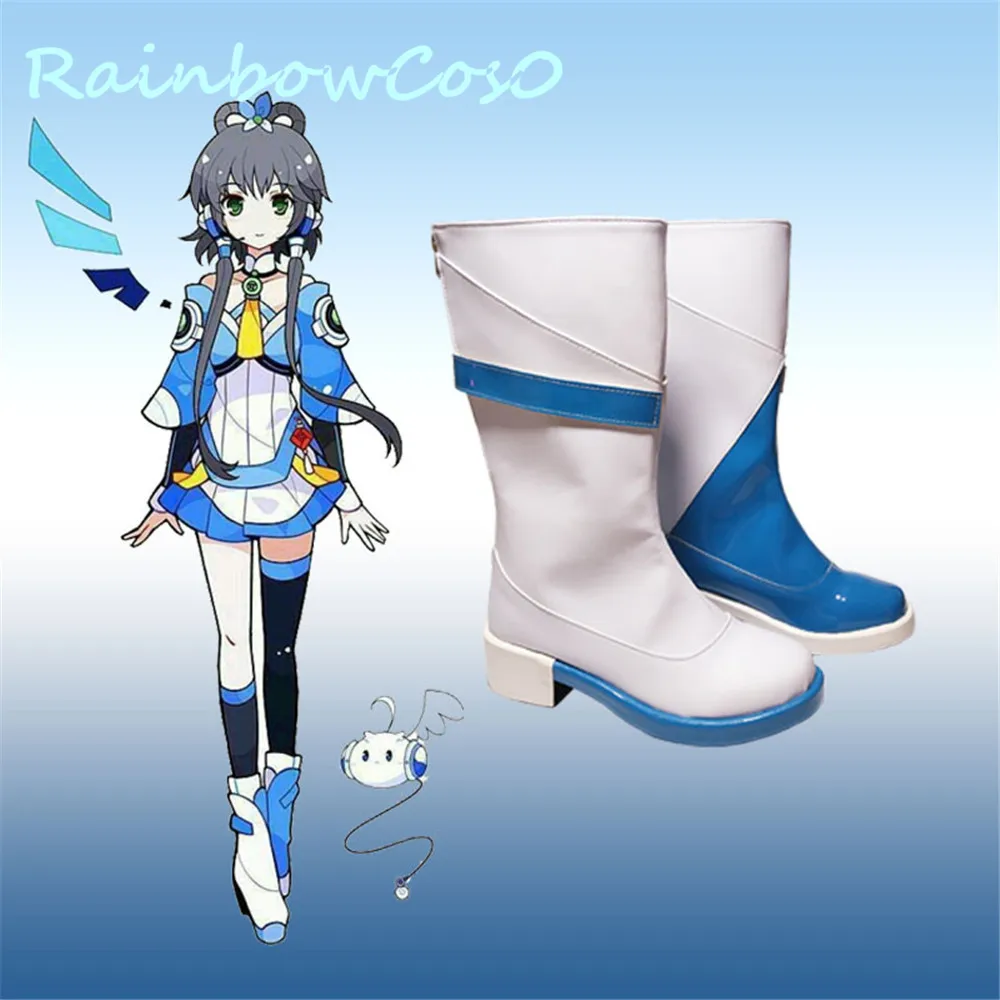; обувь для косплея; VOCALOID Luo Tianyi; ботинки для косплея; аниме; Хэллоуин