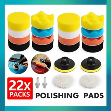 

22Pcs Car Polishing Kit Self-Adhesive Buffing Waxing Sponge Wool Wheel Polish Pad for Car Polisher Drill Adapter Detail Cleaning
