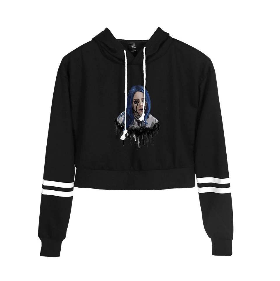 New Fashion Billie Eilish crop Top Hoodies Sweatshirt Women Pullovers Billie Eilish Hoodies Casual women's/girl's orange Hoody
