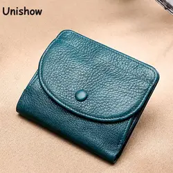Unisex Genuine Leather Wallet Mini Coin Purse Brand Designer Women And Men Leather Wallet Small Coin Pocket Money Change Bag