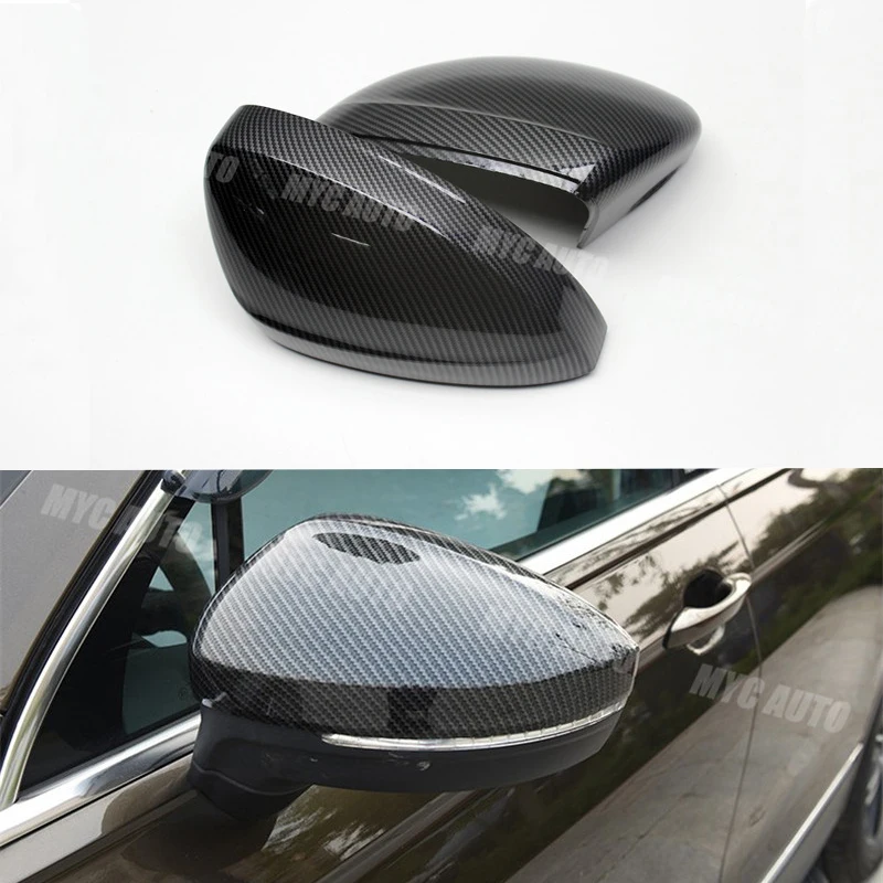

For Volkswagen VW Tiguan Replacement Style Carbon Fiber Look Style Rear View Mirror Cover 2009-2016 2017 2018 2019