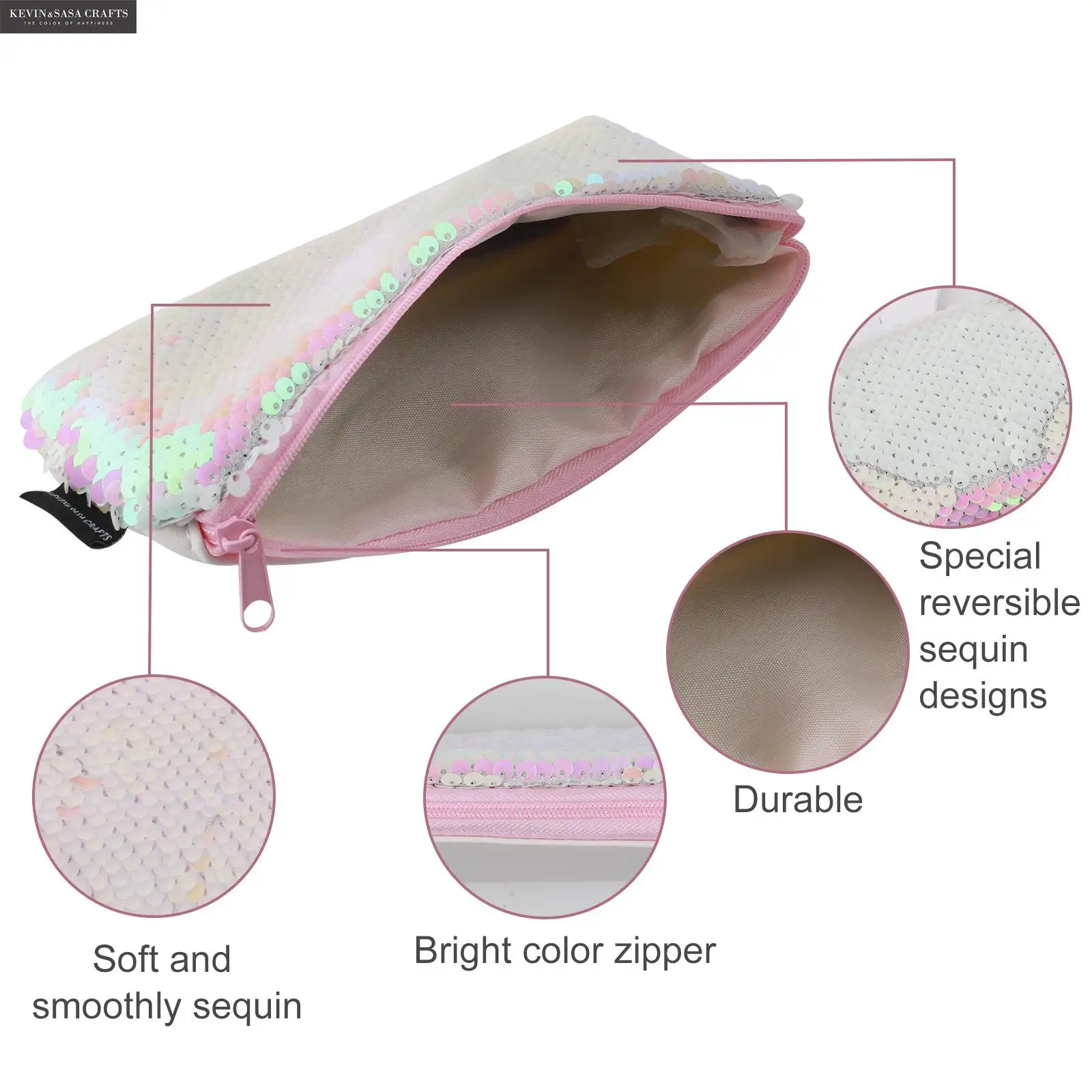 Новинка двусторонний чехол карандаш с блестками для девочек школьные