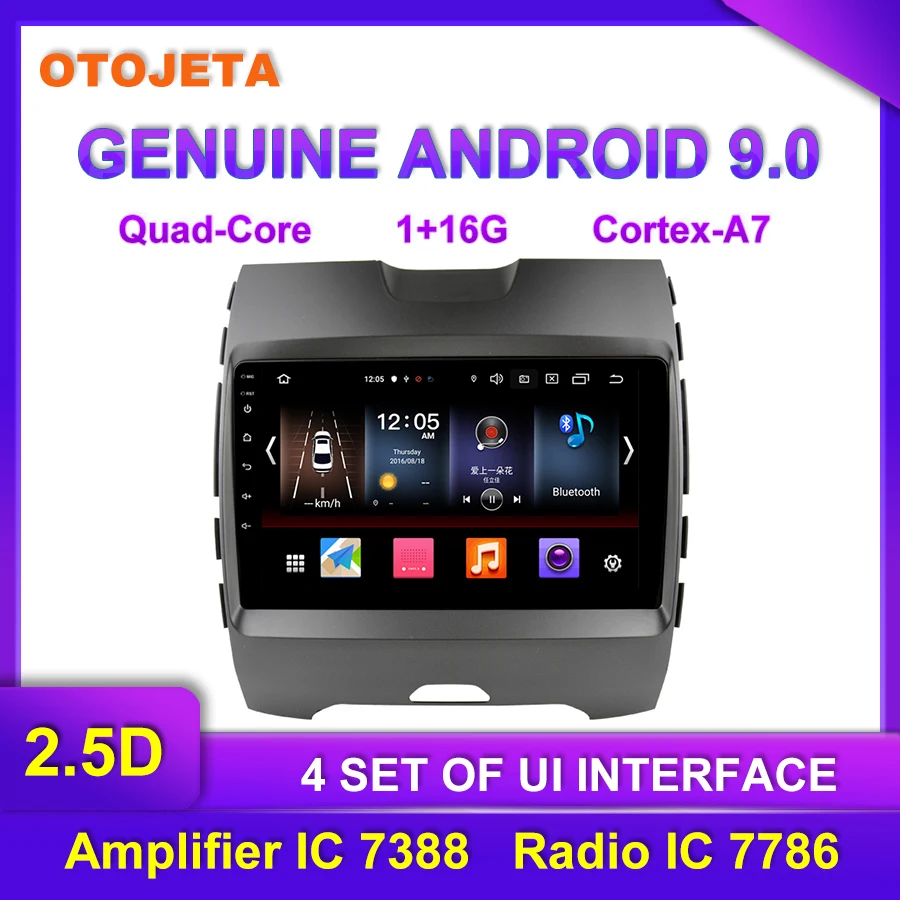 

OTOJETA Android 9.0 Player Smart Car Multimedia Radio For 2015-2018 Ford EDGE GPS Bluetooth Navigation full touch tape recorder