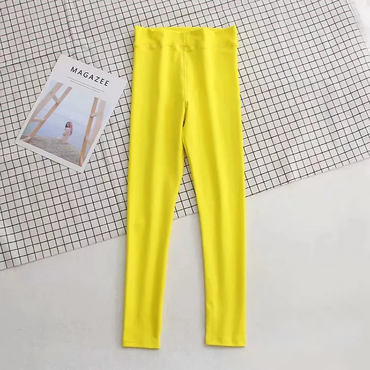 Yellow long Модные однотонные желтые байкерские короткие с высокой талией обтягивающие Сексуальные вечерние шорты для фитнеса и спортзала активные хлопковые шорты для женщин Клубные шорты - Цвет: Yellow long