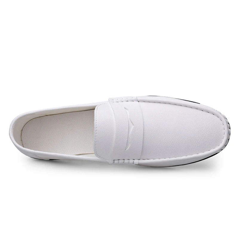 Spring Autumn Mens Casual Leather Loafers Men Loafer Shoes Mocasines Hombre Mocassini White Black Slip-On Big Size Dropshipping 5