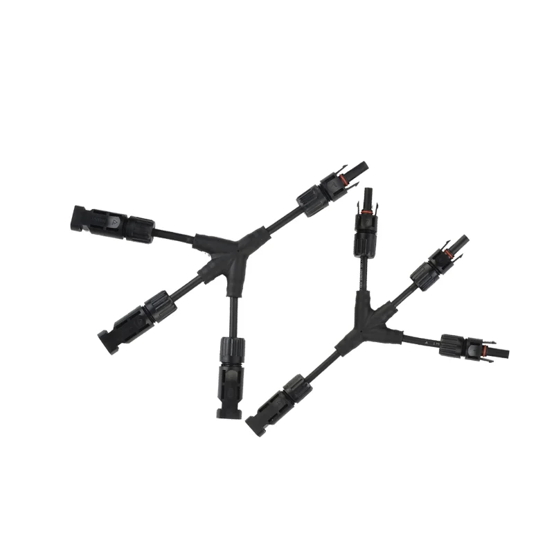 

5 pairs/lot Y type 1 to 3 branch connectors solar panel splitter cable Y shape male female M/FFF & F/MMM solar extension PV wire