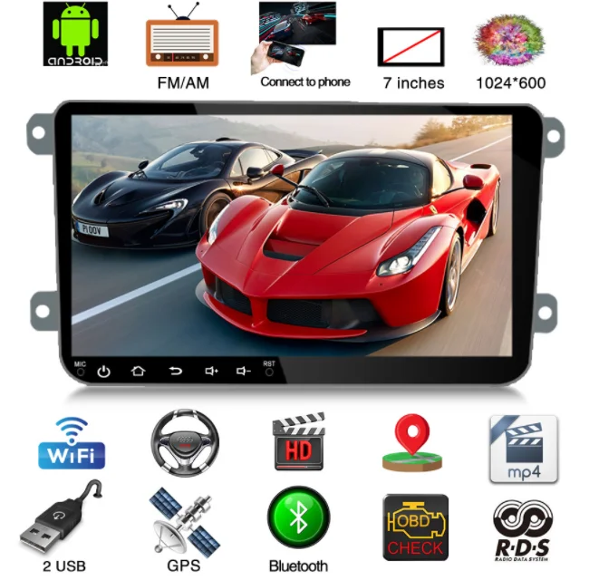 5 шт. 9 дюймов Android 8,1 2Din Автомагнитола gps Автомагнитола 2 Din для Volkswagen/Passat/GOLF/Skoda/Seat bluetooth