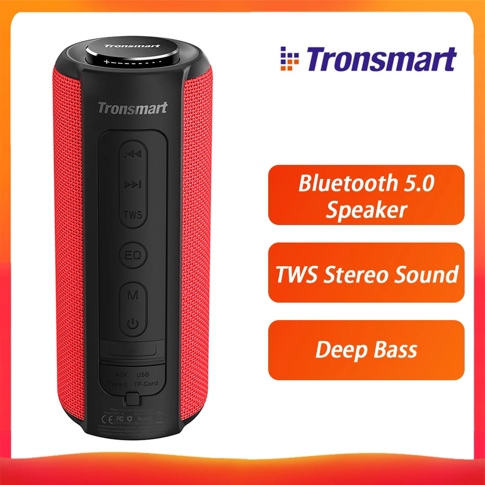 Tronsmart Element T6 Plus 40 Вт портативная bluetooth-колонка IPX6 Водонепроницаемый стерео звук громкой связи беспроводной динамик BT5.0