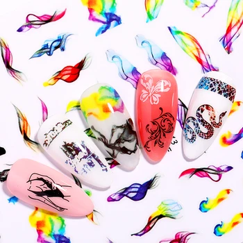 

1 Sheet 3D Nail Stickers Self-Adhesive Irregular Mixed Patterns Nail Transfer Decals 3D Nail Tips Decoration DIY Design
