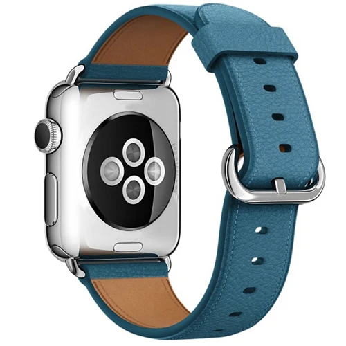 Кожаный ремешок для наручных часов Apple watch, ремешок 42 мм, 38 мм, версия один тур correa браслет наручные часы наручных часов Iwatch серии 5/4/3/2/1 - Цвет ремешка: 14-Dark blue
