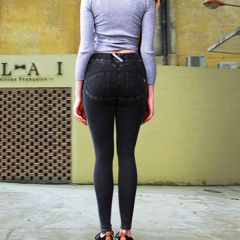 Сексуальные женские повседневные джинсы, обтягивающие леггинсы, облегающие, с низкой талией, джинсовые штаны, пуш-ап, облегающие джинсы для женщин, высокая уличная мода - Цвет: dark gray