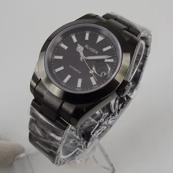 

40mm bliger black dial PVD Coated Sapphire Glass date Automatic movement mens watch