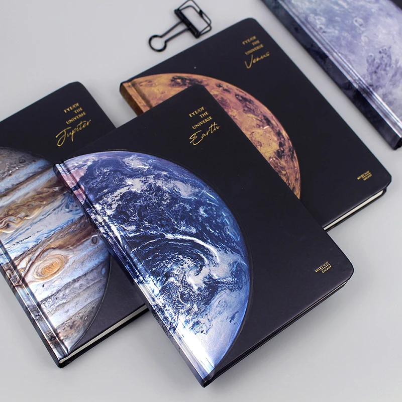 

A5 Colored Planet Dream Pages Diary Notebook Hardcover Student Stationery Gift Creative Explore Universe Notebook Bullet Journal
