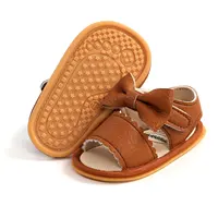 Fashion Summer Baby Girls Sandals Shoes Toddlers Simple Style Solid Color Bow Soft Sole Shoes Outdoor Indoor Prewalker 3