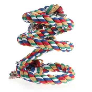 

Pet Parrot Chew Rope Budgie Bell Bird Perch Coil Swing Cockatiel Cage Hang Toys D5BD