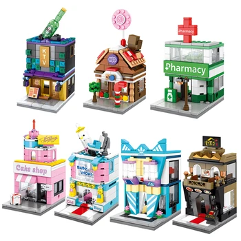 

Sembo 6021-43 City Seires mini Store Buildings Set DIY Model Building Blocks Toys for Children Boy Creative Gift