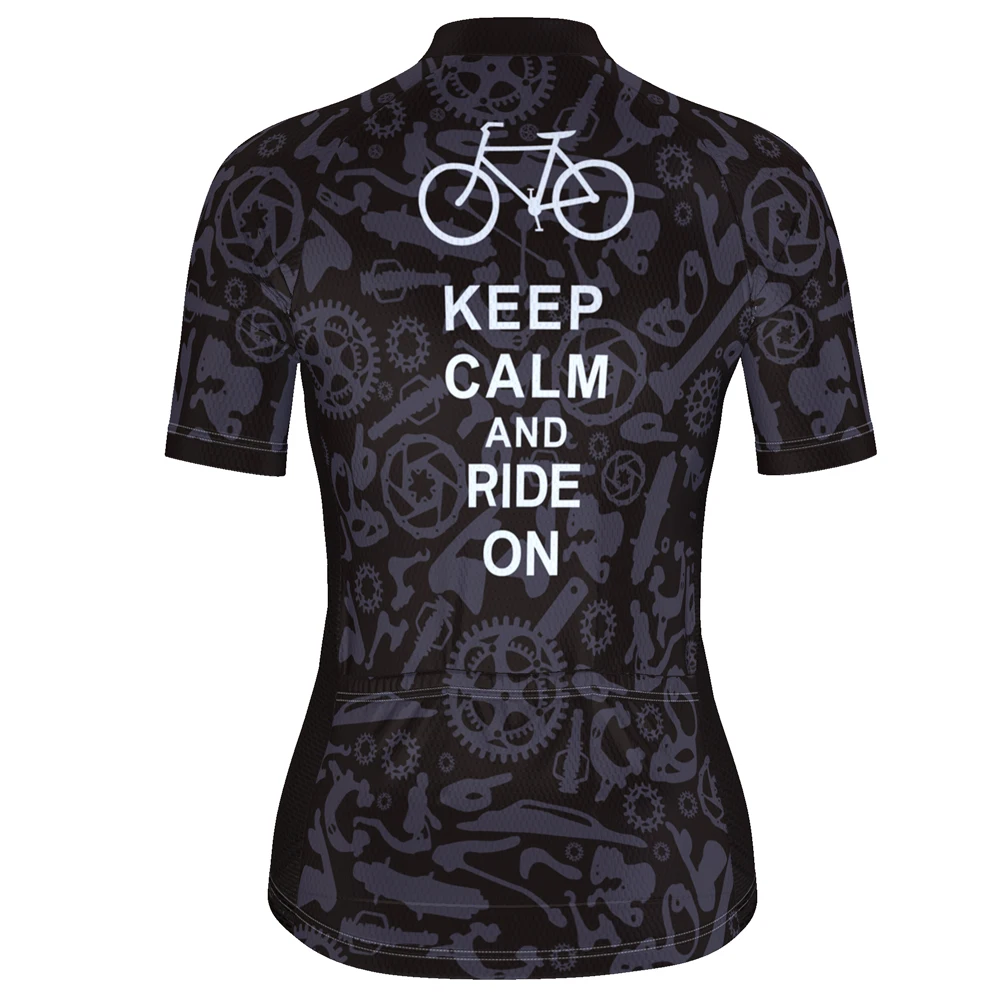 HIRBGOD, новинка, Женская велосипедная одежда keep Calm And Ride, летняя велосипедная майка с коротким рукавом, TYZ077-03